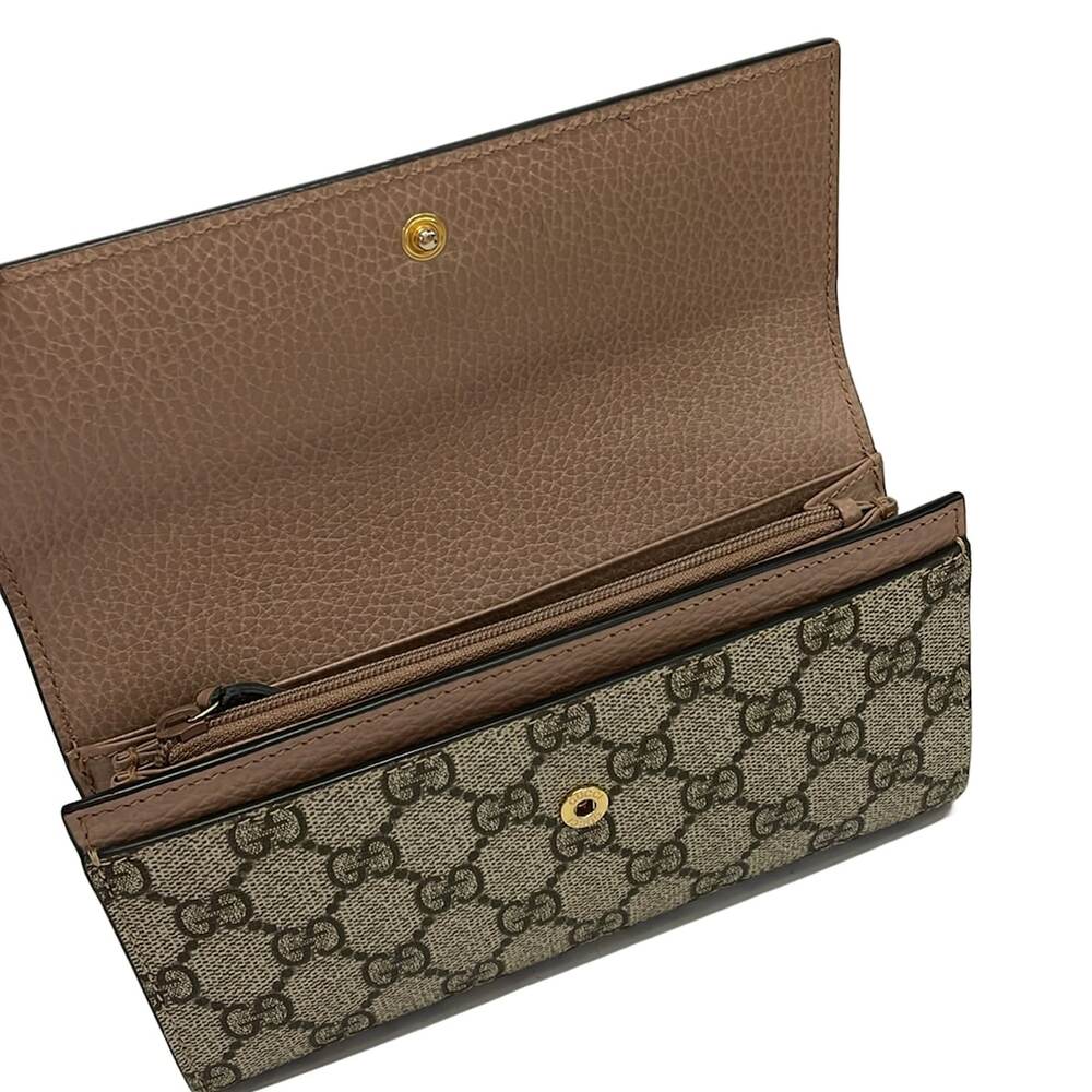Gucci GG Marmont Long Wallet 456116 Pink Beige PVC Leather - Picture 3 of 7
